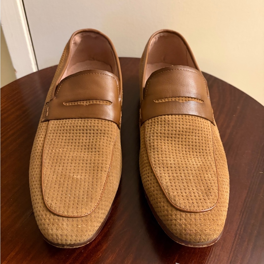 Stacy Adams Tan Suede Leather Loafers Men’s Slip On Dress Shoes Comfort Size 13